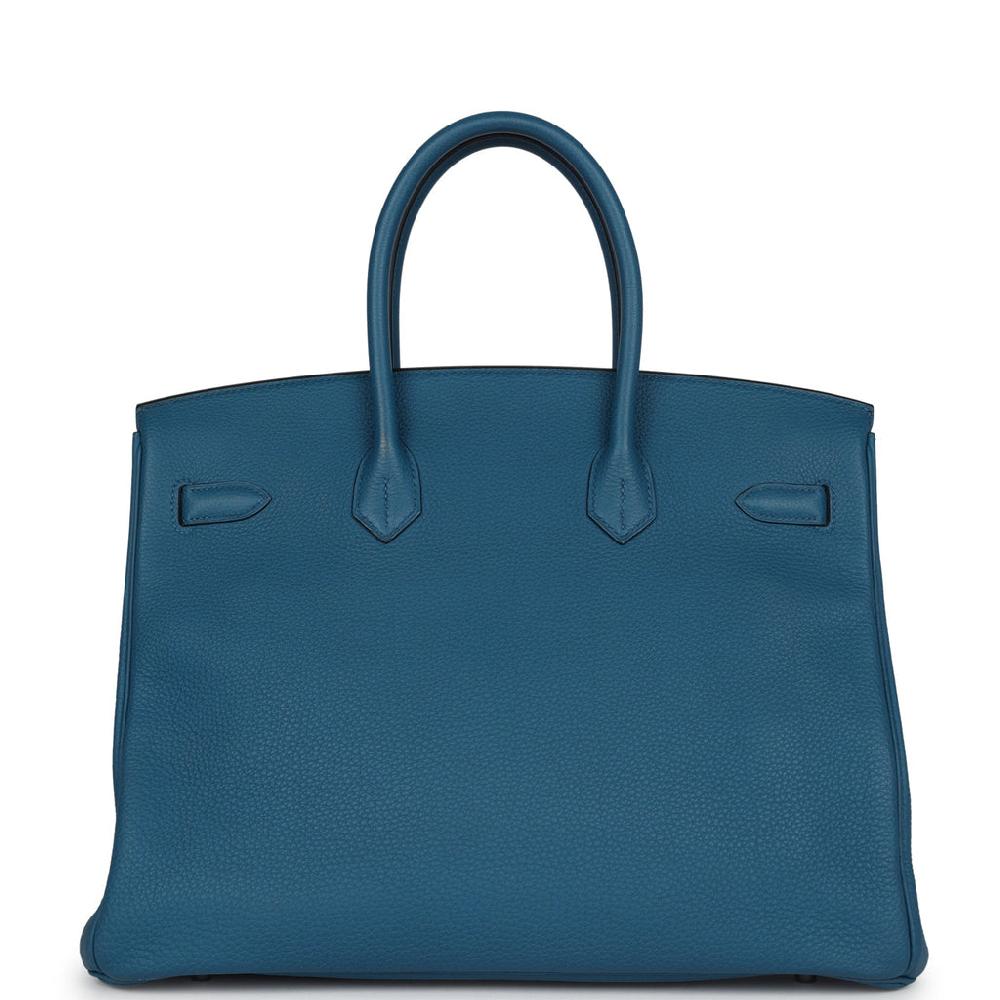 Pre-owned Hermes Birkin 35 Cobalt Togo Palladium Hardware