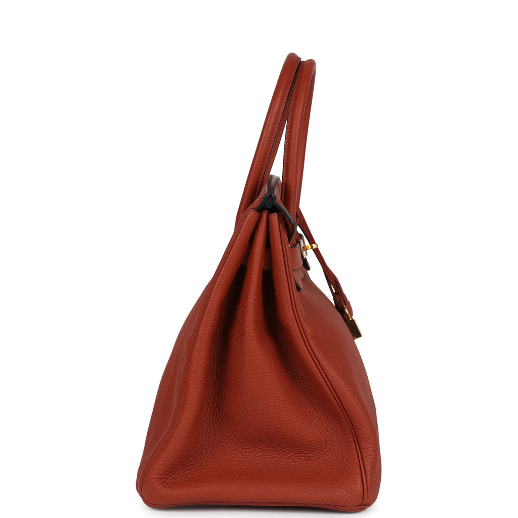 Pre-owned Hermes Birkin 35 Cuivre Togo Gold Hardware