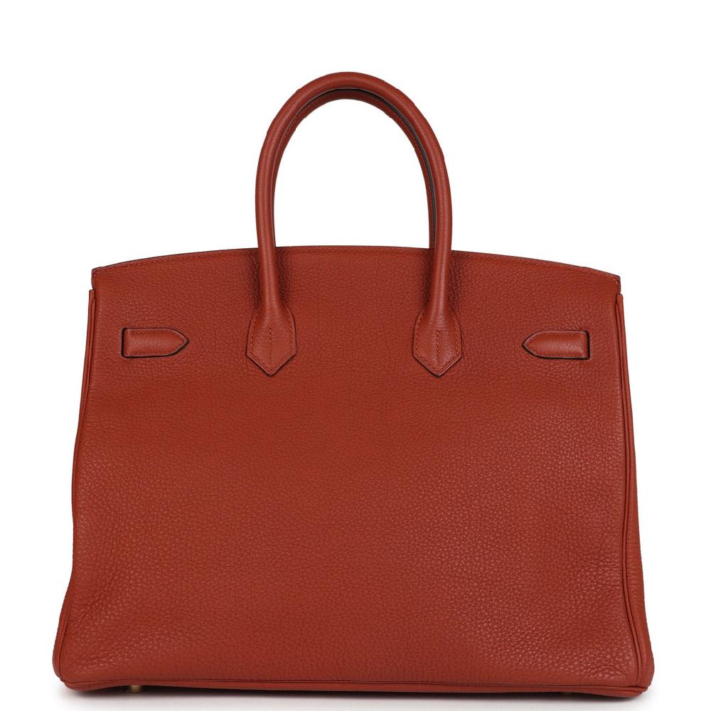 Pre-owned Hermes Birkin 35 Cuivre Togo Gold Hardware