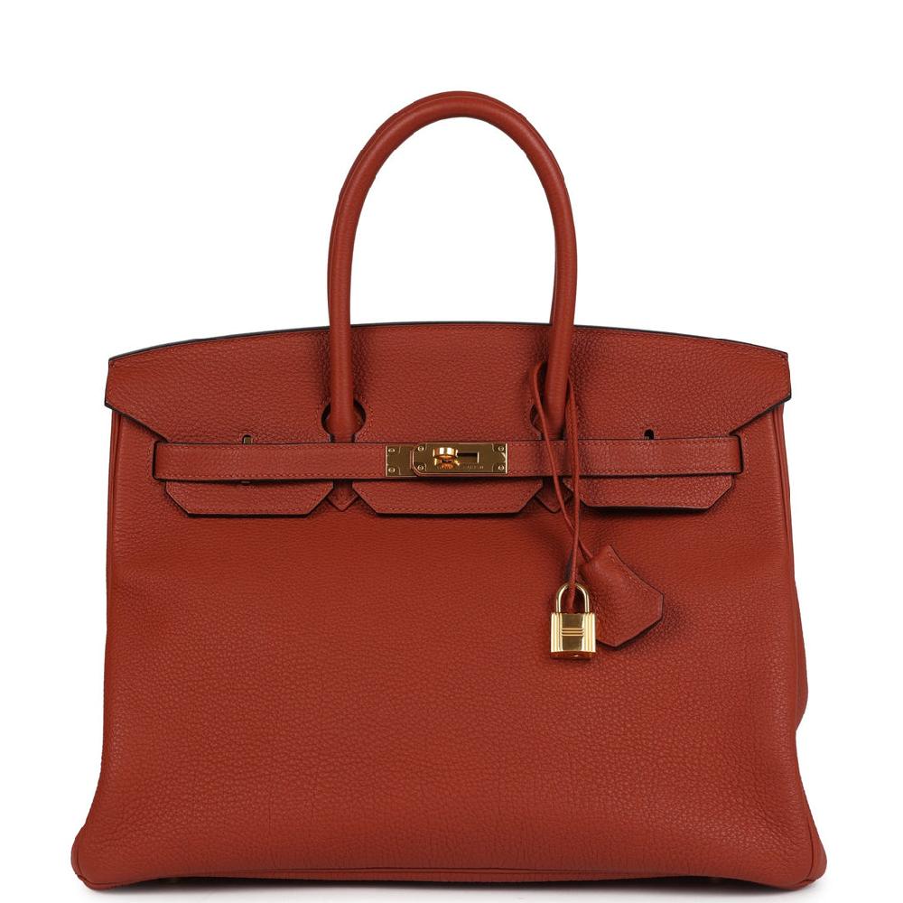 Pre-owned Hermes Birkin 35 Cuivre Togo Gold Hardware