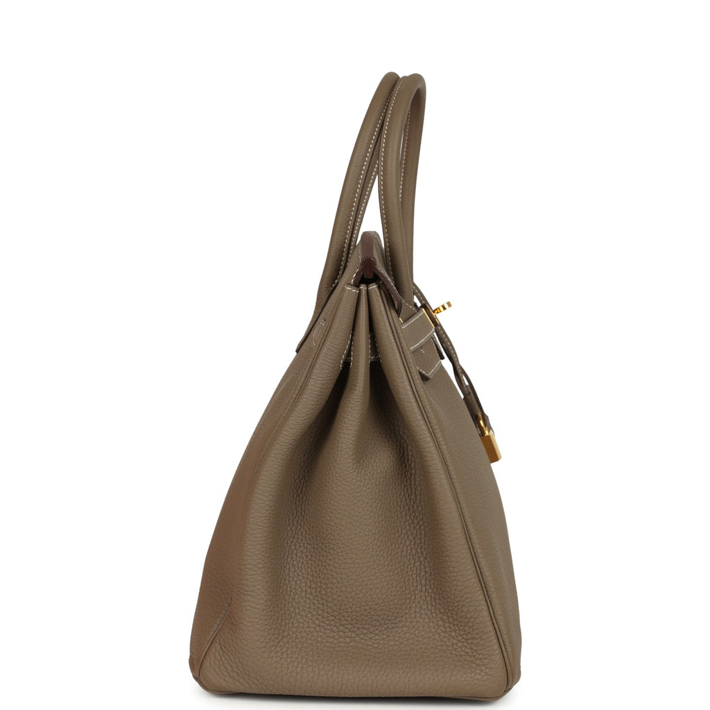 Pre-owned Hermes Birkin 35 Etoupe Togo Gold Hardware