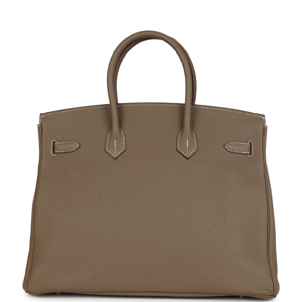 Pre-owned Hermes Birkin 35 Etoupe Togo Gold Hardware