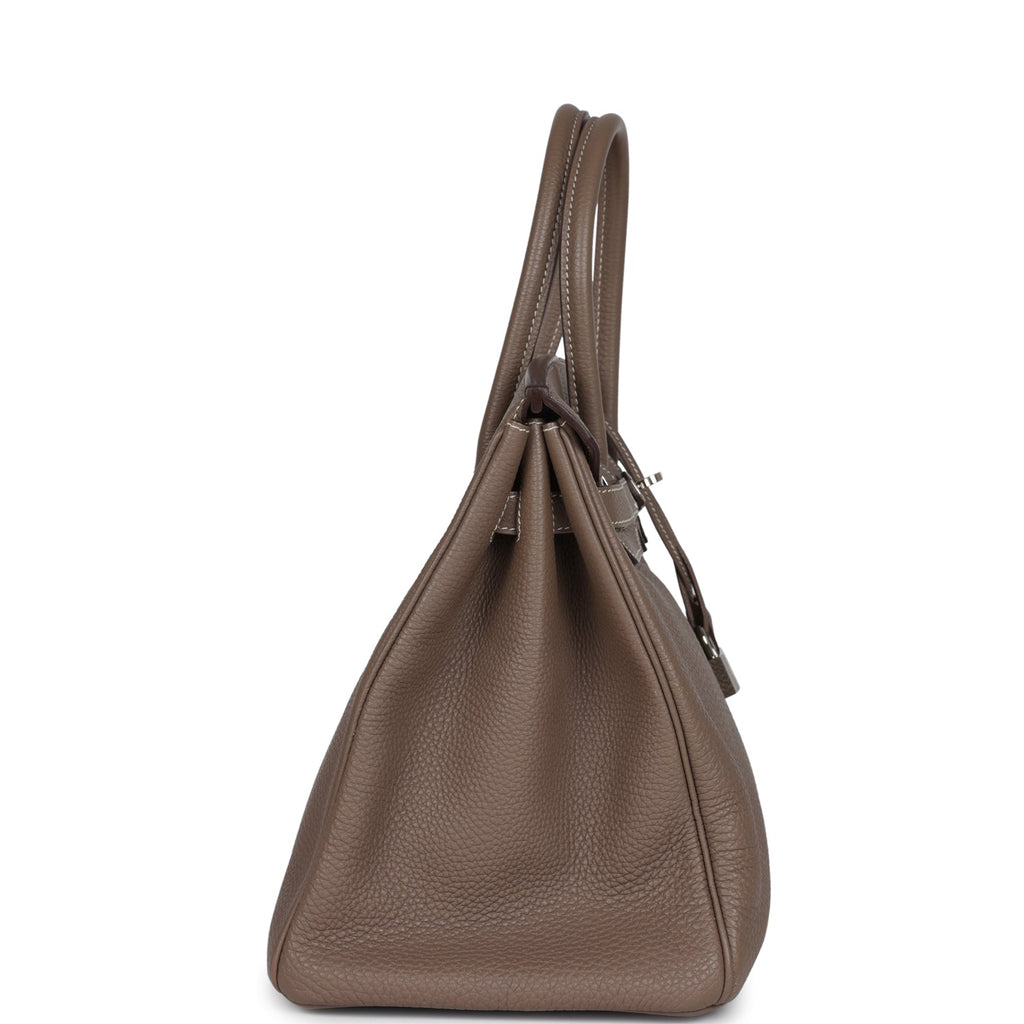 Pre-owned Hermes Birkin 35 Etoupe Togo Palladium Hardware