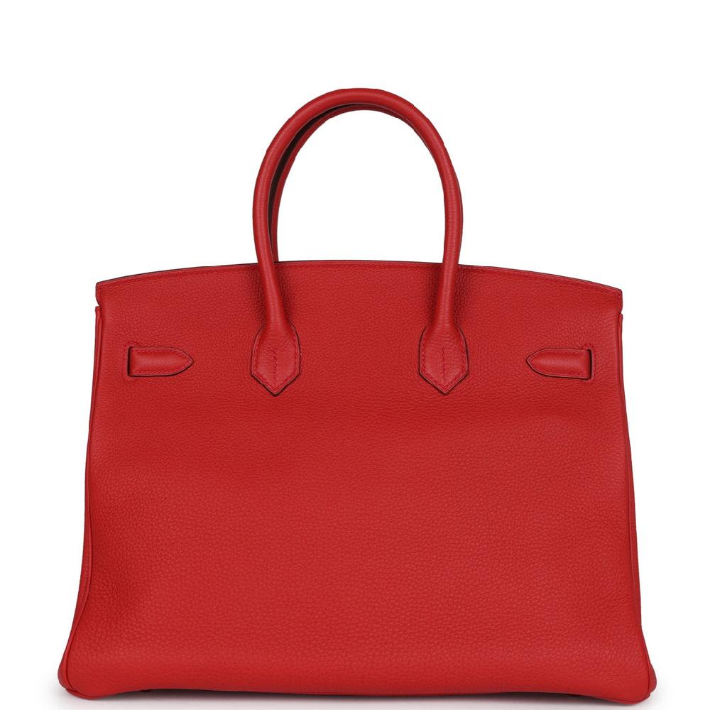 Pre-owned Hermes Birkin 35 Geranium Togo Gold Hardware