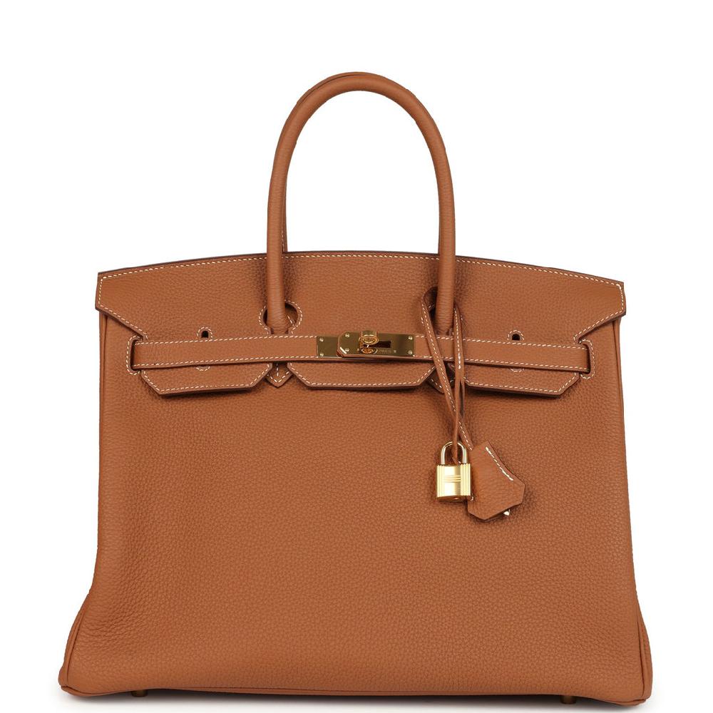 Pre-owned Hermes Birkin 35 Gold Togo Gold Hardware