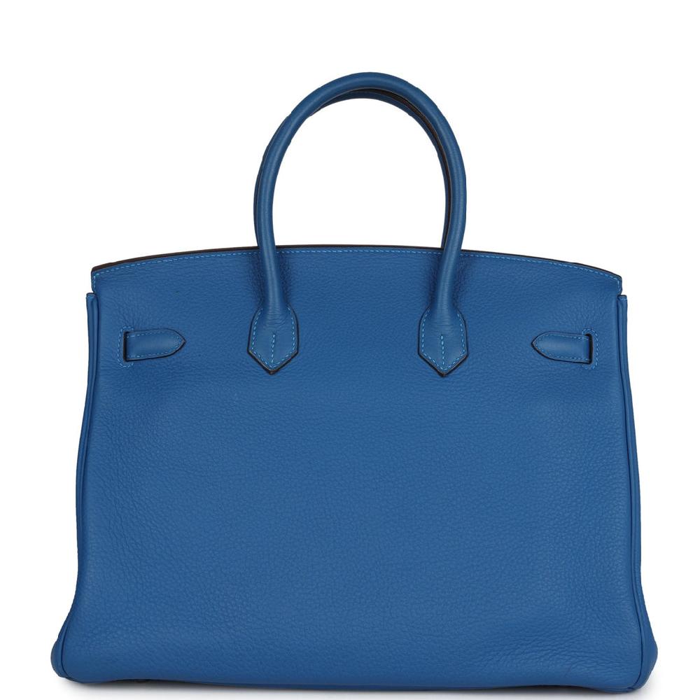 Pre-owned Hermes Birkin 35 Mykonos Togo Palladium Hardware