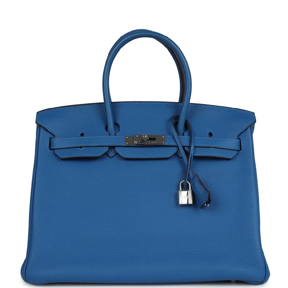 Pre-owned Hermes Birkin 35 Mykonos Togo Palladium Hardware