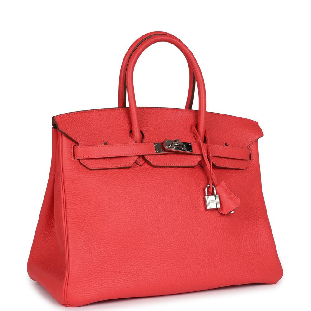Pre-owned Hermes Birkin 35 Rose Jaipur Clemence Palladium Hardware