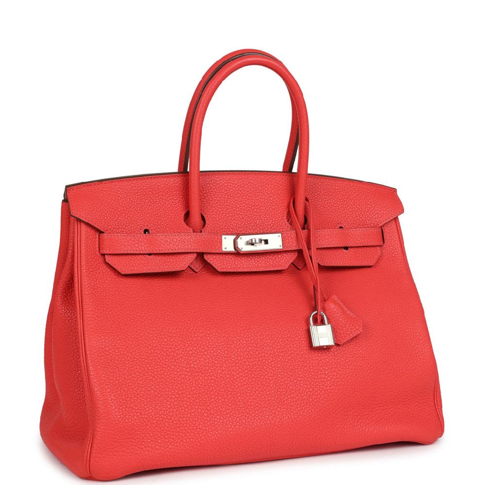 Pre-owned Hermes Birkin 35 Rose Jaipur Clemence Palladium Hardware