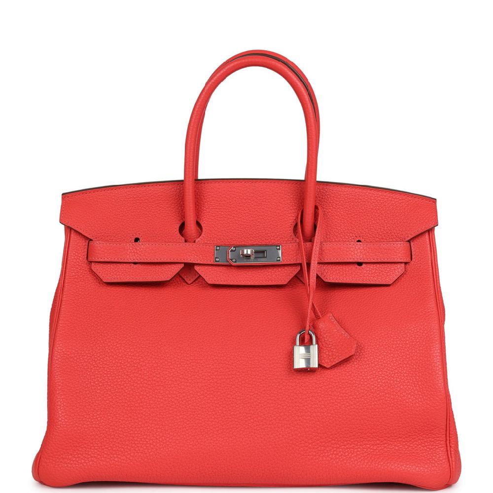 Pre-owned Hermes Birkin 35 Rose Jaipur Clemence Palladium Hardware