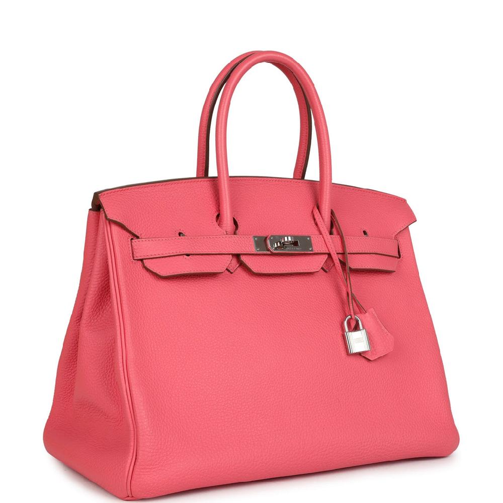 Pre-owned Hermes Birkin 35 Rose Lipstick Togo Palladium Hardware