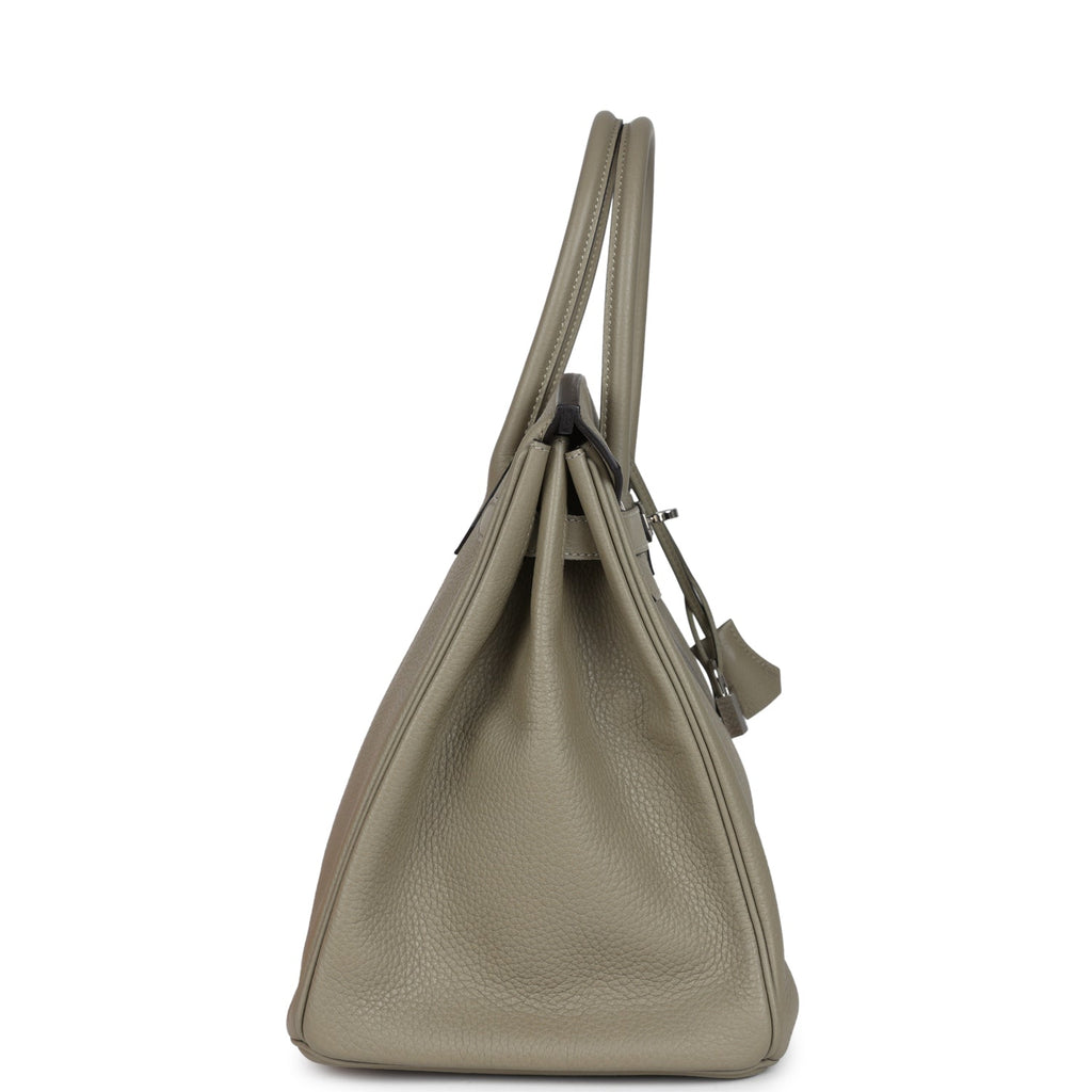 Pre-owned Hermes Birkin 35 Sauge Togo Palladium Hardware