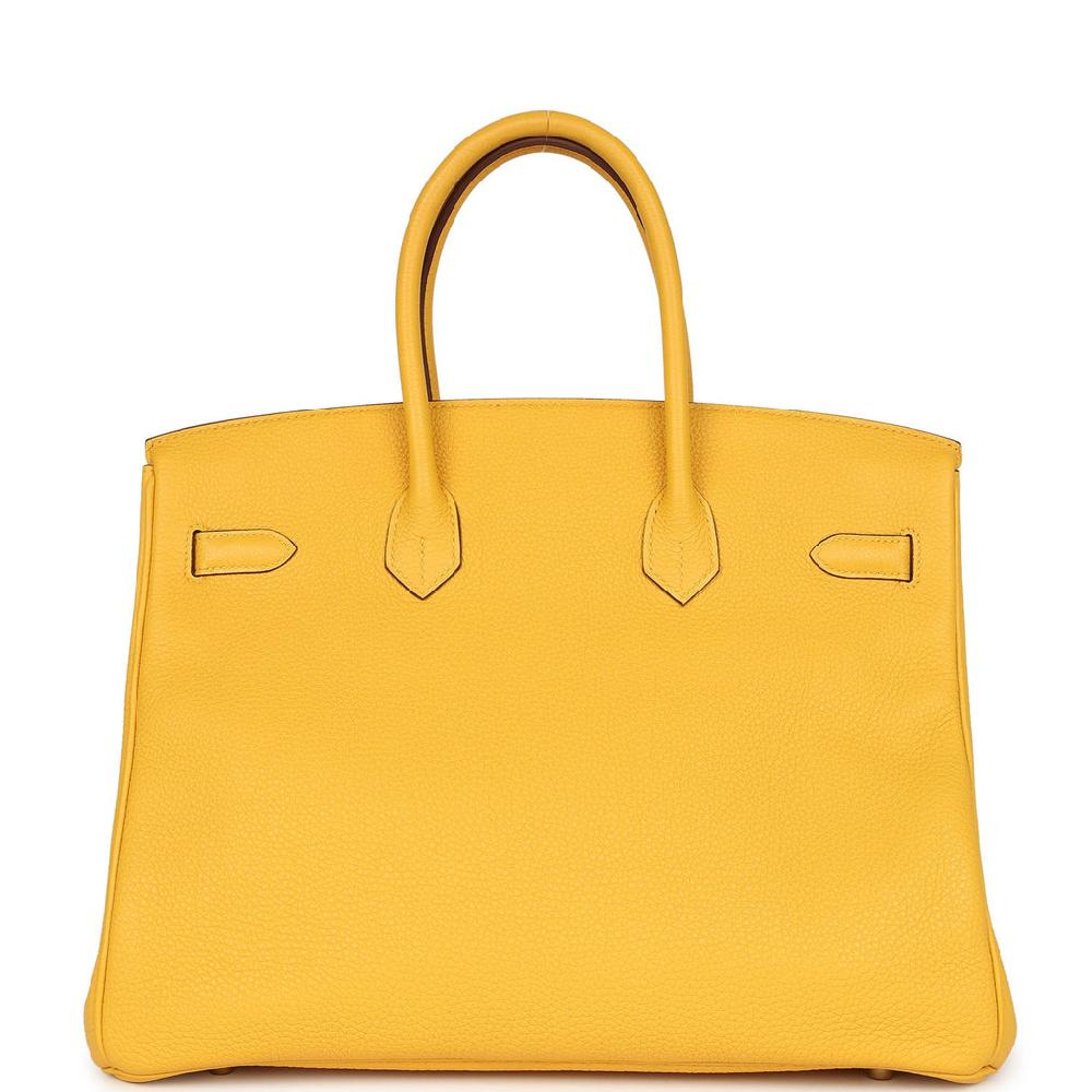 Pre-owned Hermes Birkin 35 Soleil Togo Gold Hardware