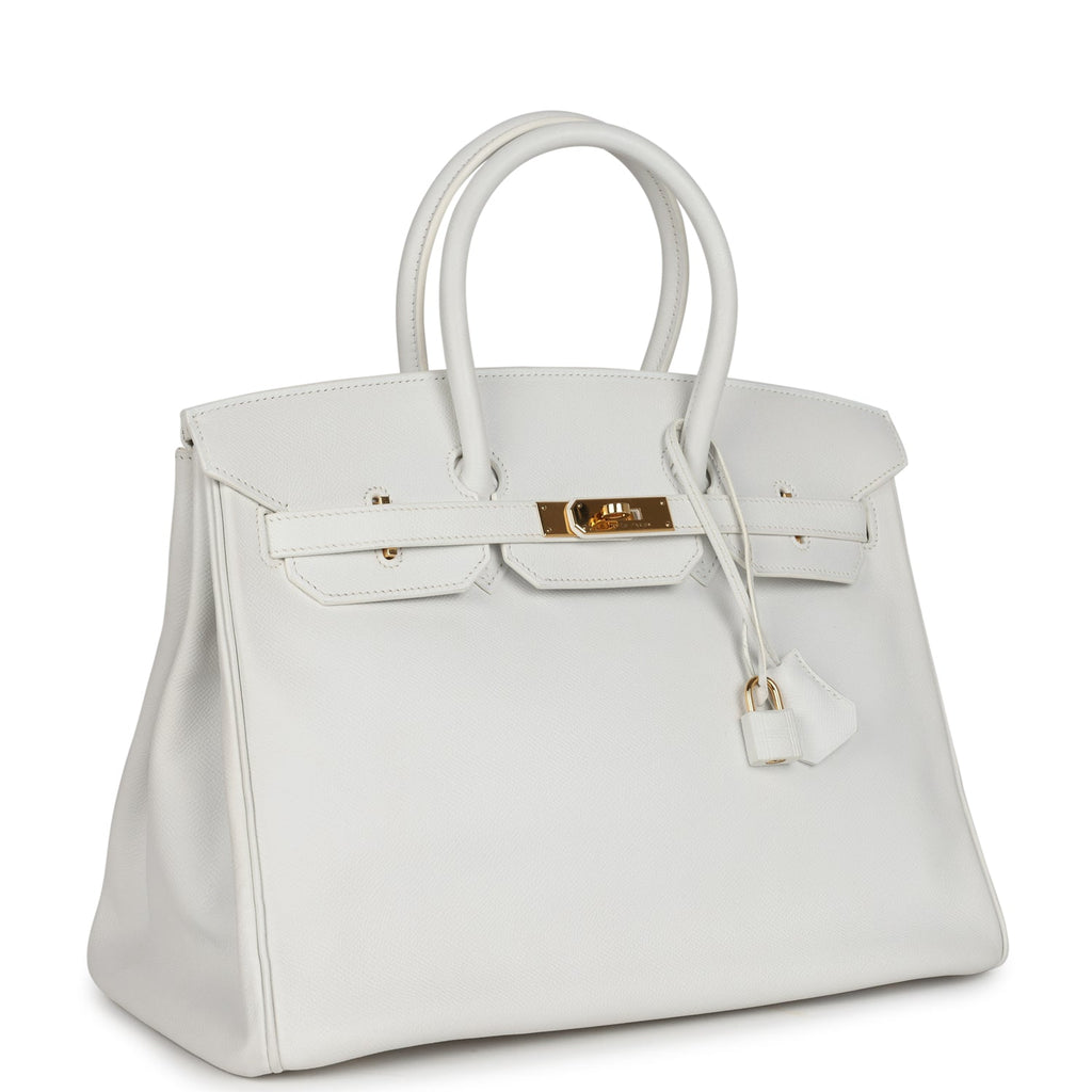 Pre-owned Hermes Birkin 35 White Epsom Gold Hardware