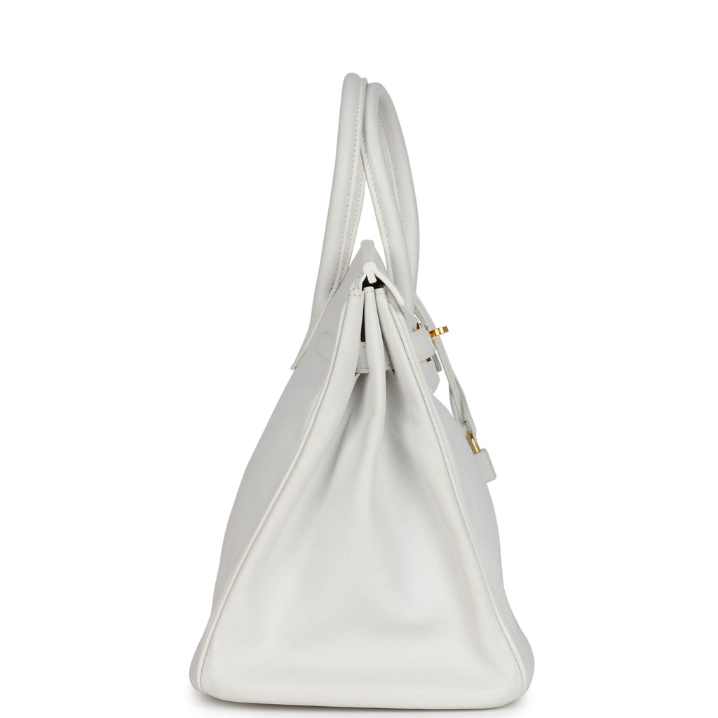 Pre-owned Hermes Birkin 35 White Epsom Gold Hardware