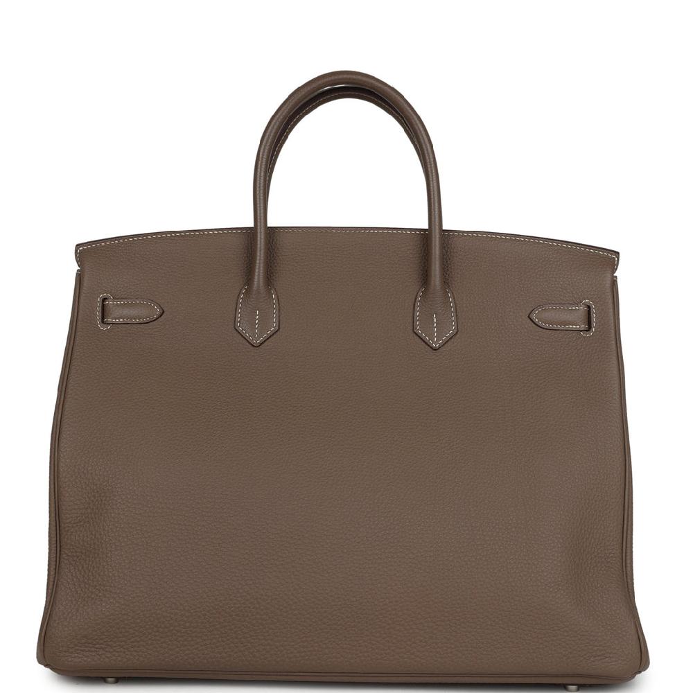 Pre-owned Hermes Birkin 40 Etoupe Togo Palladium Hardware