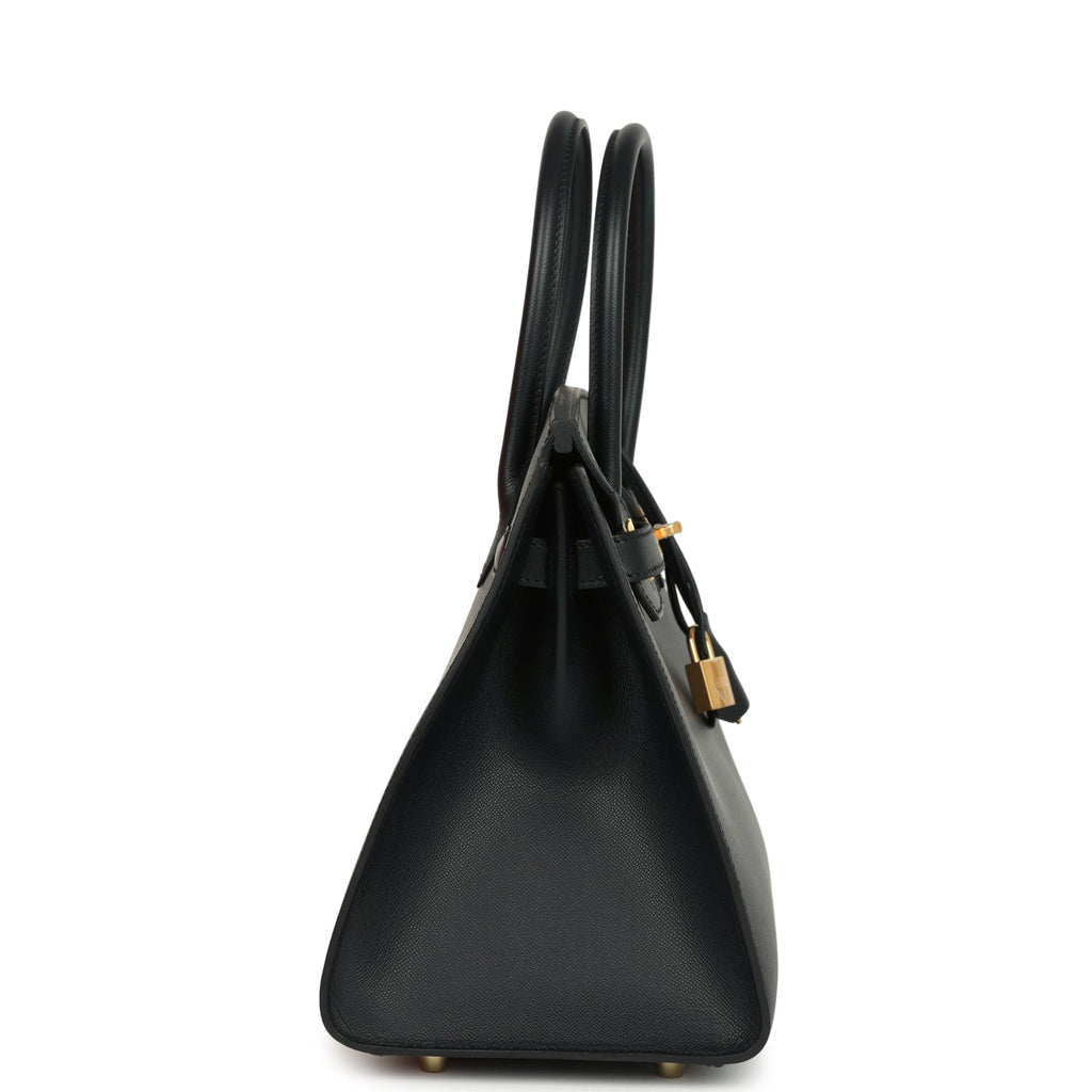 Pre-owned Hermes Birkin Sellier 30 Bleu Minuit Monsiuer Gold Hardware