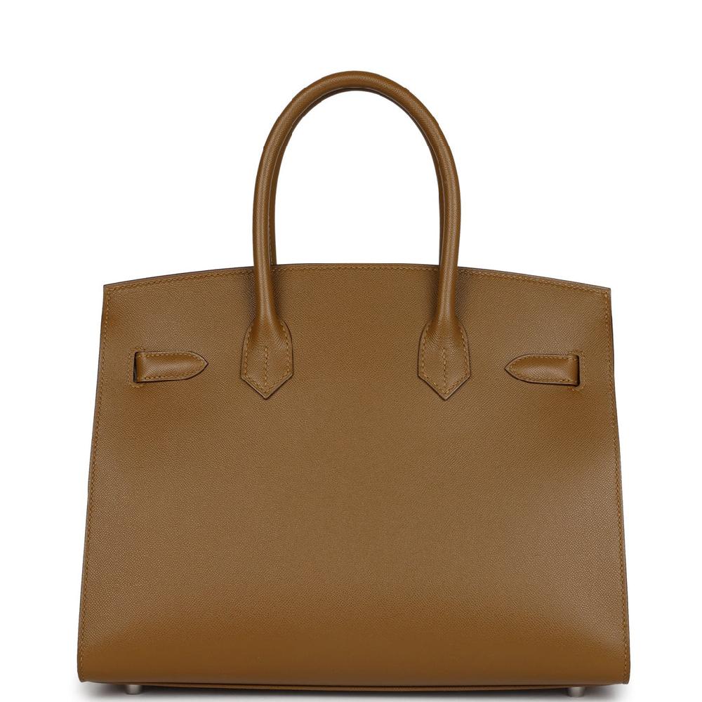 Pre-owned Hermes Birkin Sellier 30 Bronze Dore Madame Palladium Hardware