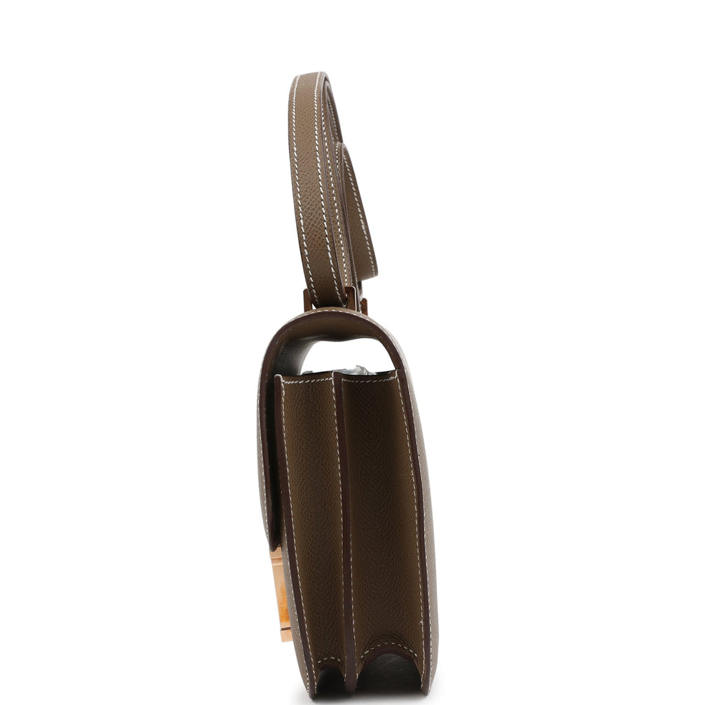 Pre-owned Hermes Constance 18 Etoupe Epsom Rose Gold Hardware