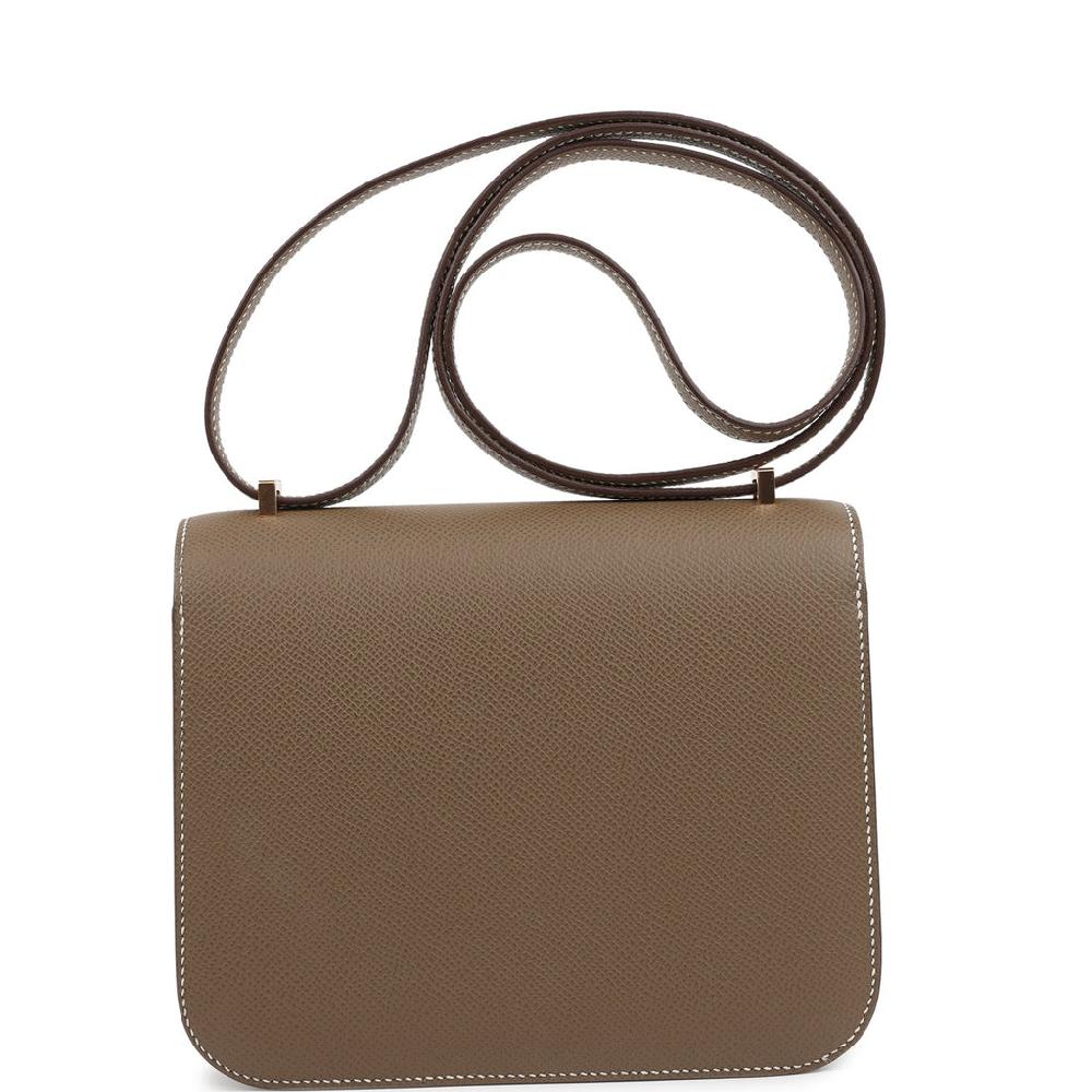 Pre-owned Hermes Constance 18 Etoupe Epsom Rose Gold Hardware