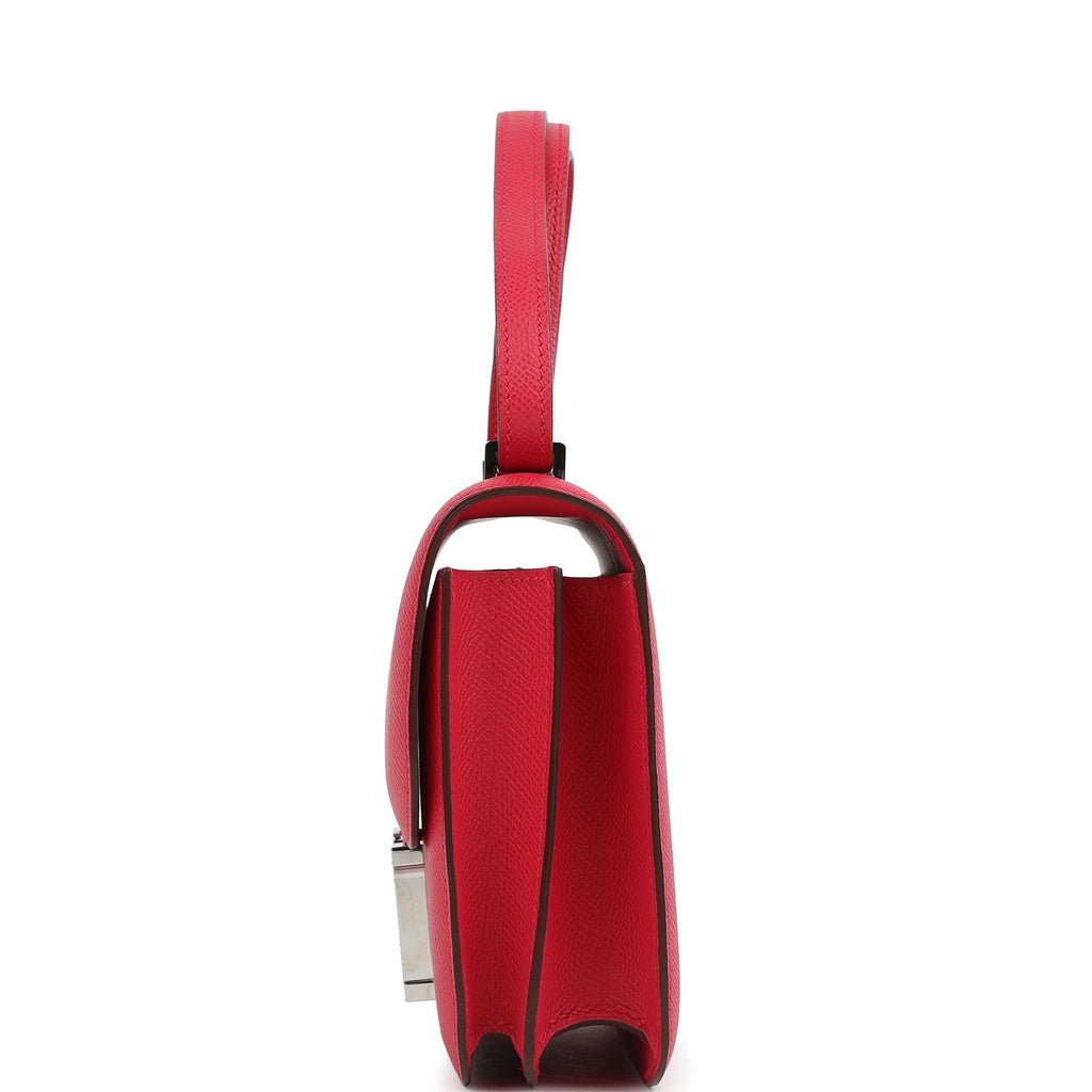 Pre-owned Hermes Constance 18 Rose Extreme Epsom Marquette Palladium Hardware