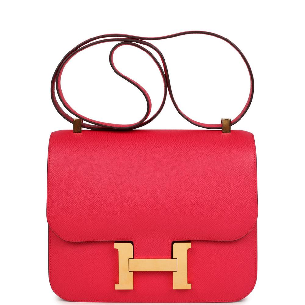 Pre-owned Hermes Constance 24 Rose Extreme Epsom Gold Hardware
