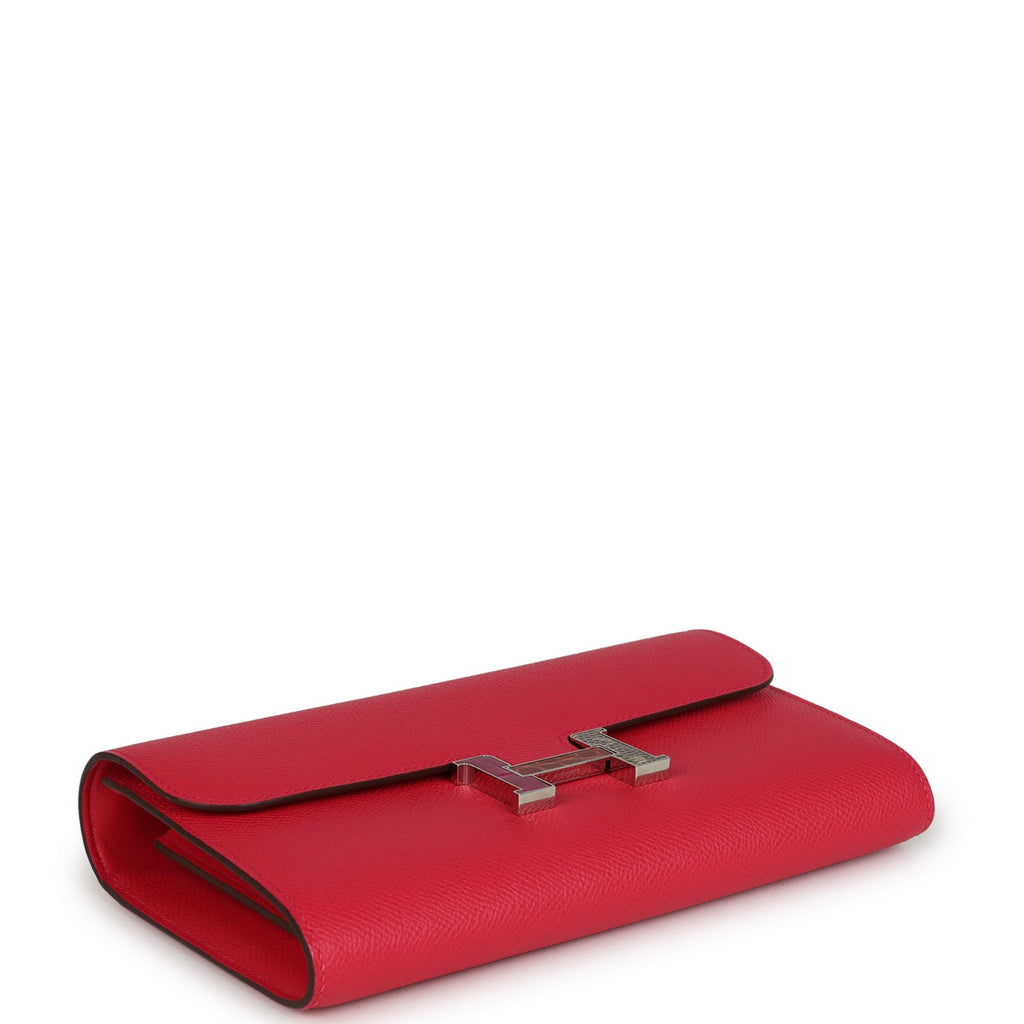 Pre-owned Hermes Constance Wallet To Go Rose Extreme Marquette Epsom Palladium Hardware