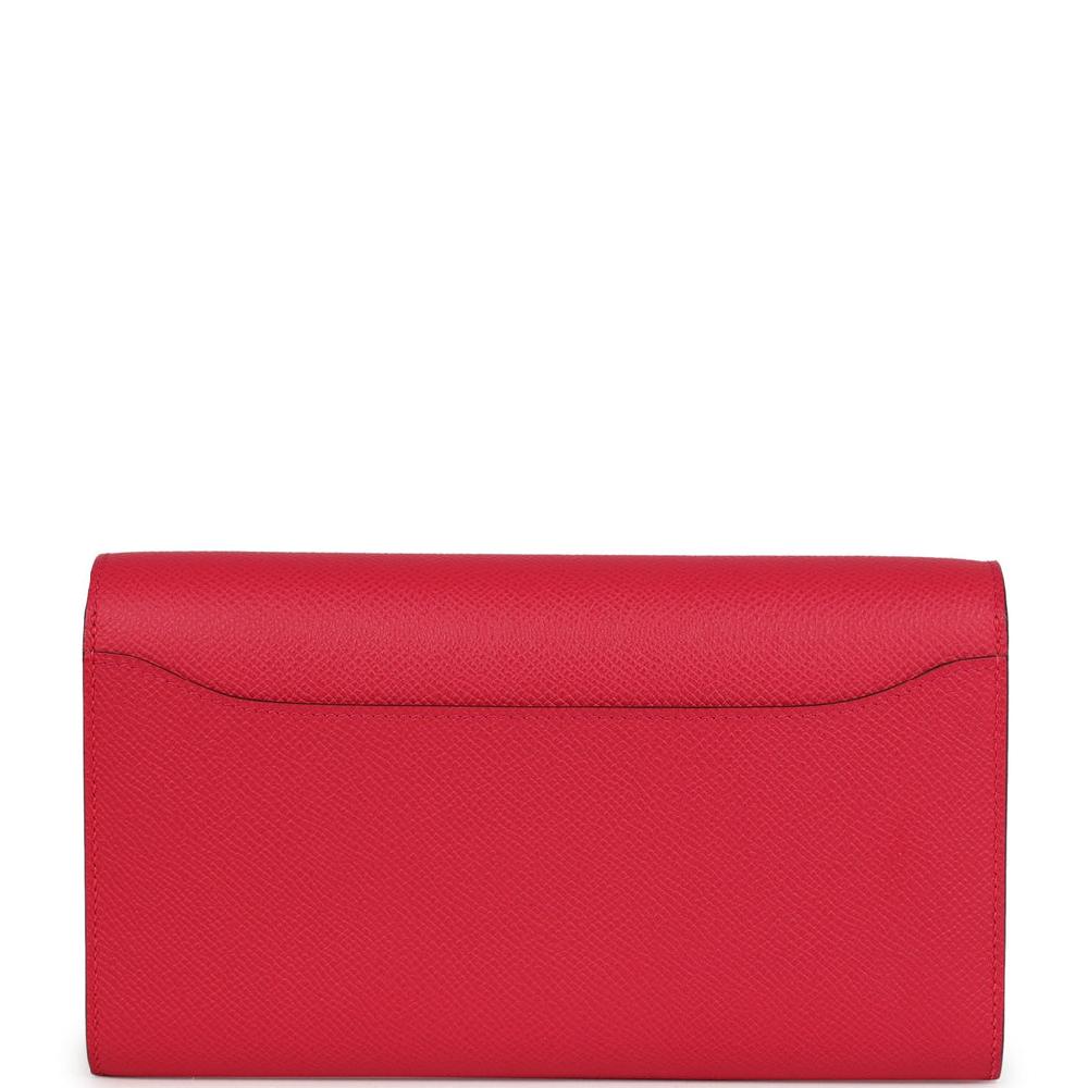 Pre-owned Hermes Constance Wallet To Go Rose Extreme Marquette Epsom Palladium Hardware