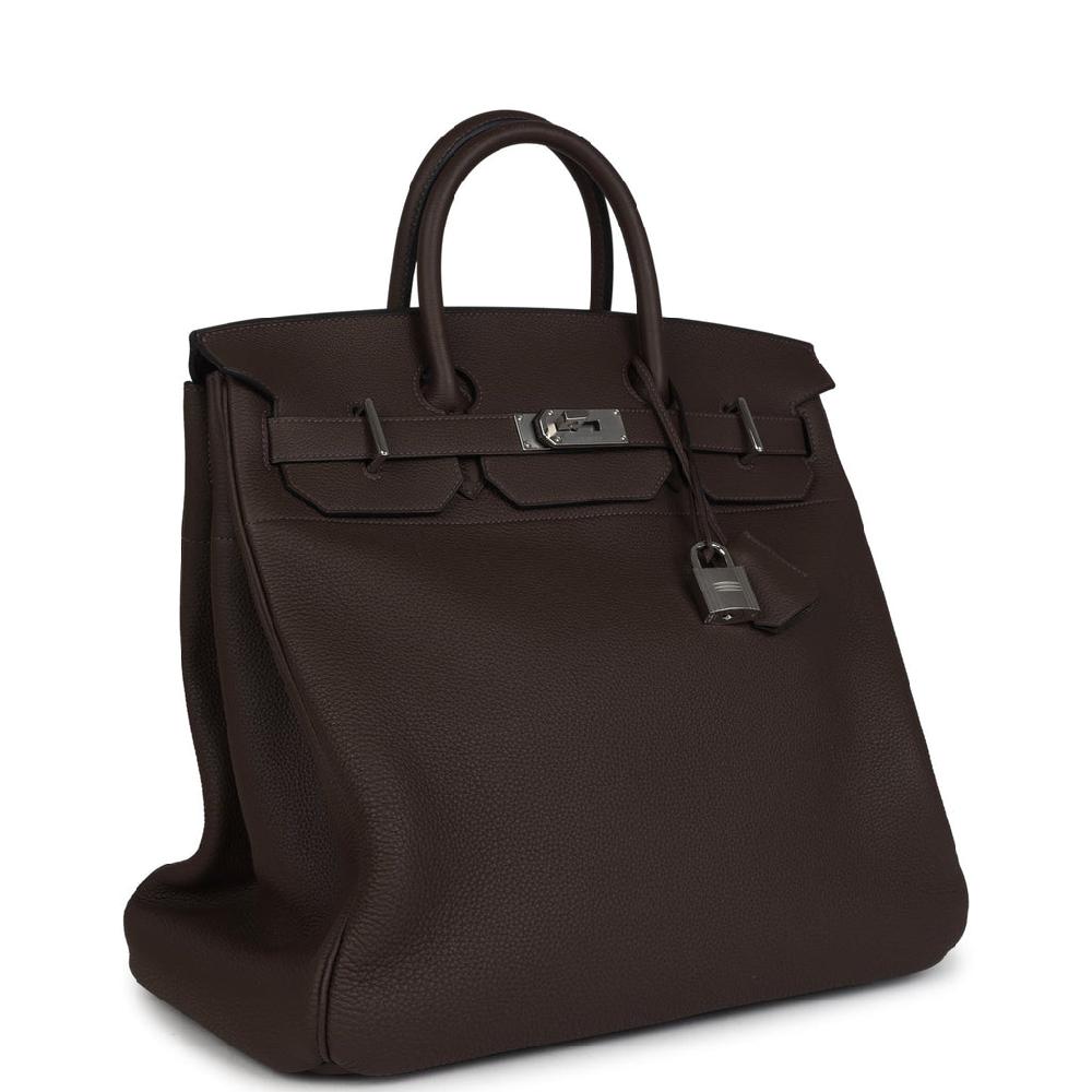 Pre-owned Hermes HAC Birkin 40 Ecorce Togo Palladium Hardware