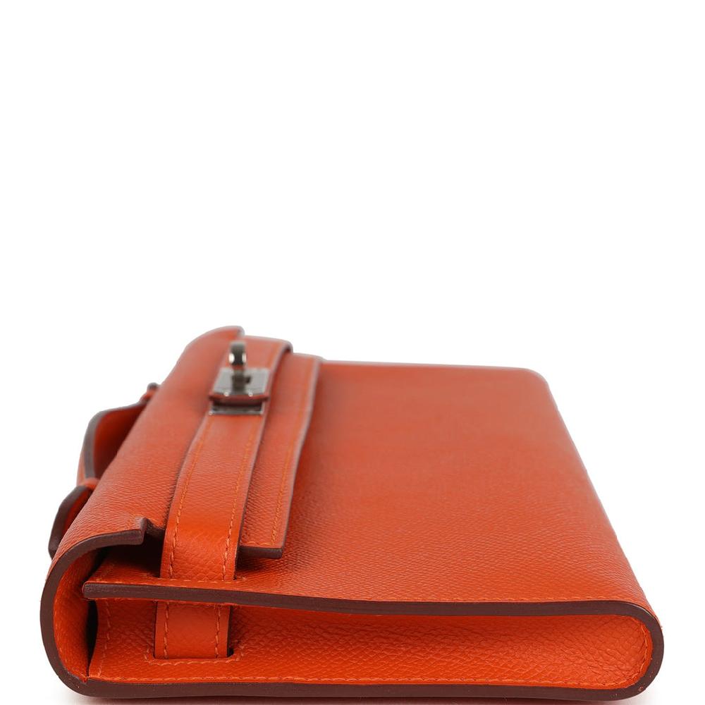 Pre-owned Hermes Kelly Cut Feu Epsom Palladium Hardware