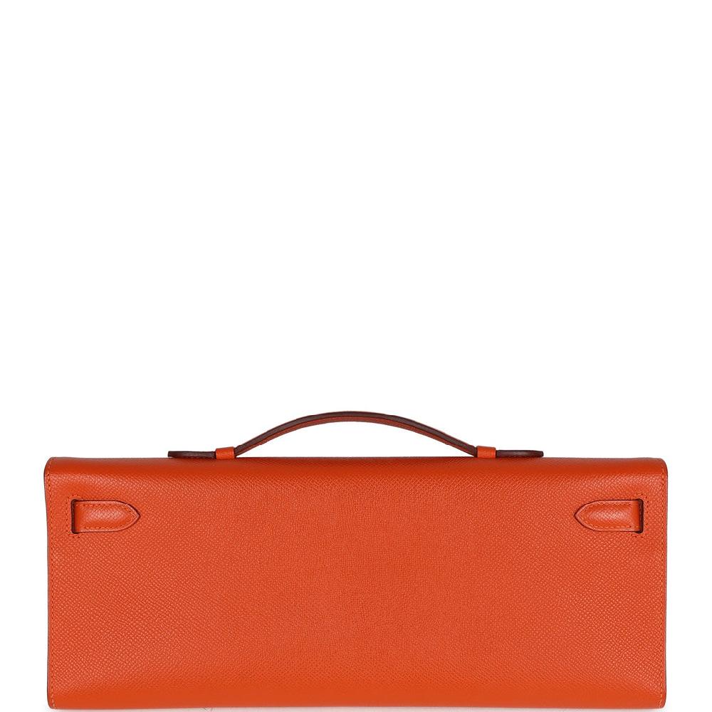 Pre-owned Hermes Kelly Cut Feu Epsom Palladium Hardware