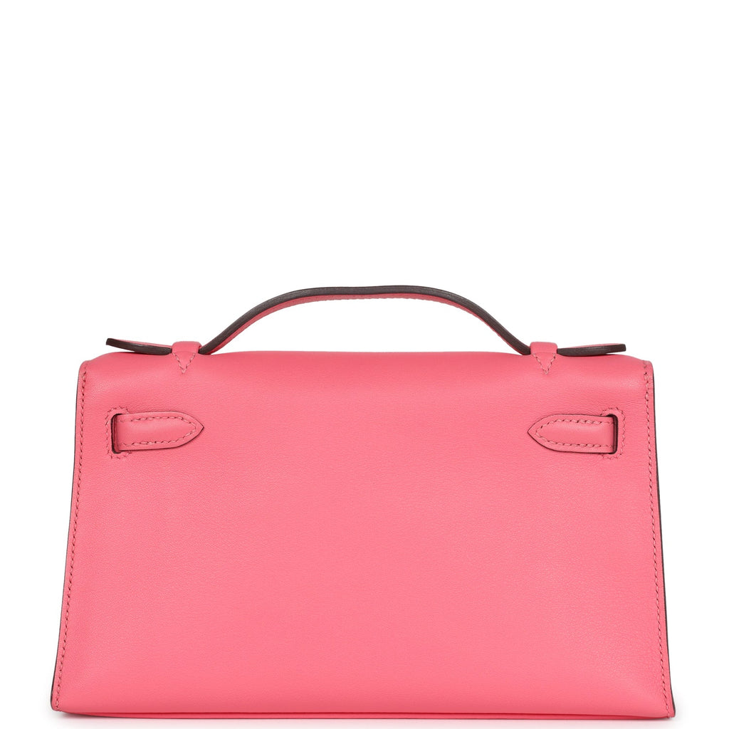 Pre-owned Hermes Kelly Pochette Rose Azalee Swift Gold Hardware