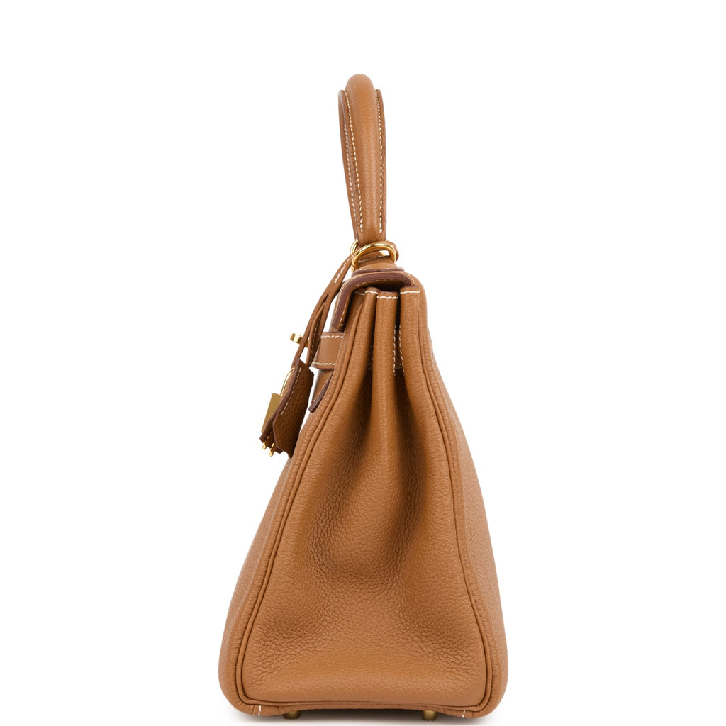 Pre-owned Hermes Kelly Retourne 28 Gold Togo Gold Hardware