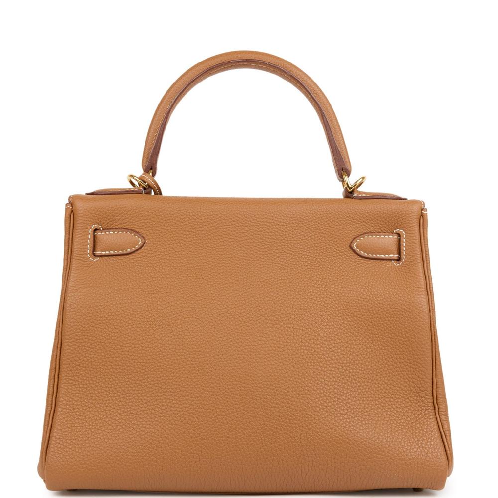 Pre-owned Hermes Kelly Retourne 28 Gold Togo Gold Hardware