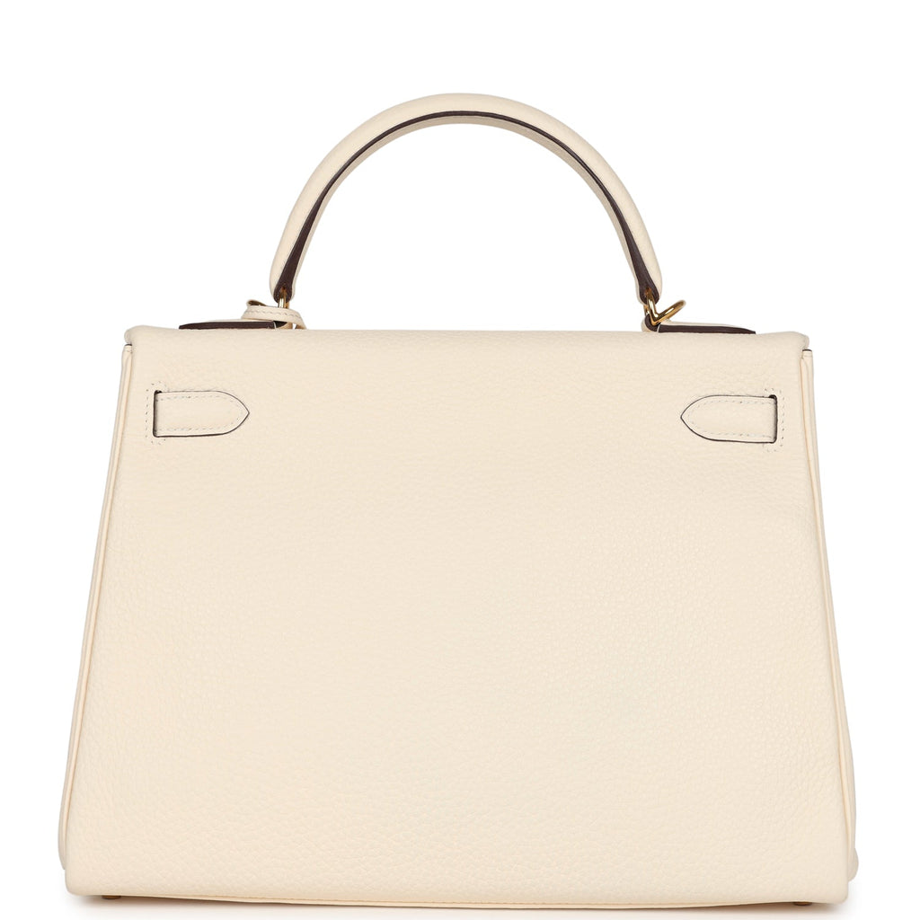 Pre-owned Hermes Kelly Retourne 32 Nata Clemence Gold Hardware