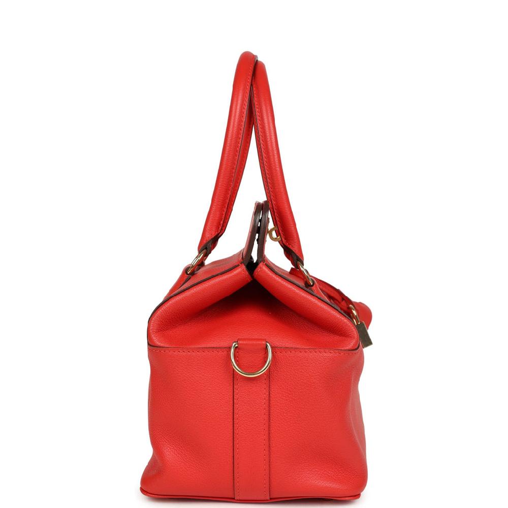 Pre-owned Hermes Sac Toolbox 20 Rouge Tomate Evercolor Gold Hardware