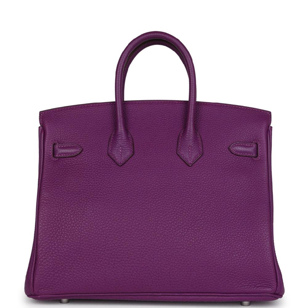 Pre-owned Hermes Special Order (HSS) Birkin 25 Anemone Togo Palladium Hardware