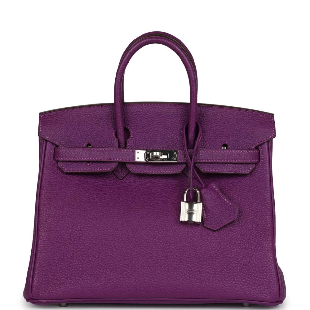 Pre-owned Hermes Special Order (HSS) Birkin 25 Anemone Togo Palladium Hardware