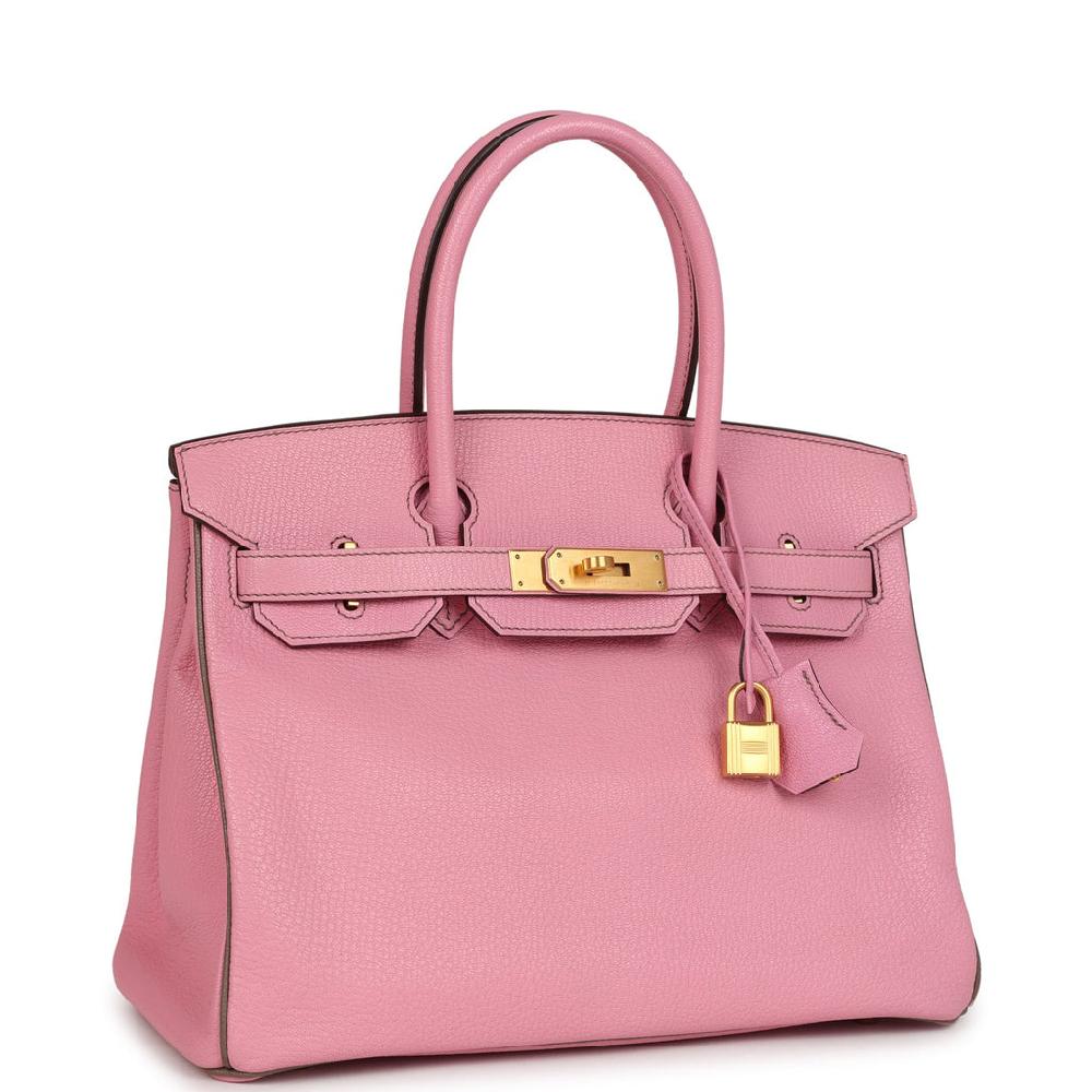 Pre-owned Hermes Special Order (HSS) Birkin 30 Bubblegum Verso Chèvre Brushed Gold Hardware