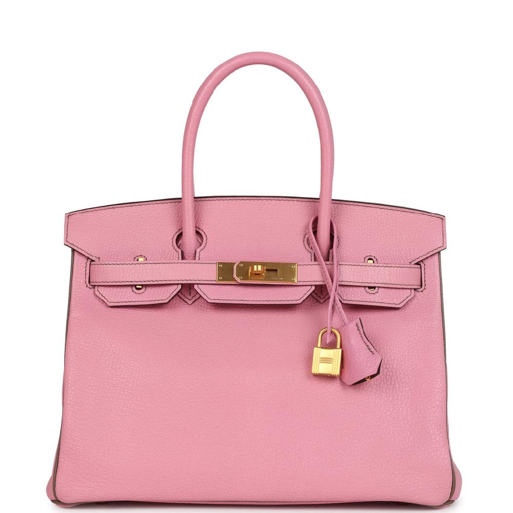 Pre-owned Hermes Special Order (HSS) Birkin 30 Bubblegum Verso Chèvre Brushed Gold Hardware