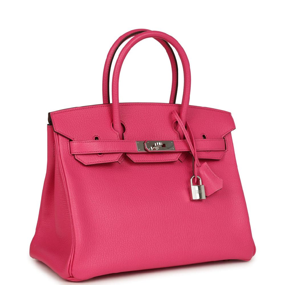 Pre-owned Hermes Special Order (HSS) Birkin 30 Rose Tyrien Chevre Mysore Palladium Hardware