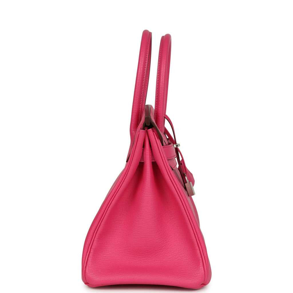 Pre-owned Hermes Special Order (HSS) Birkin 30 Rose Tyrien Chevre Mysore Palladium Hardware