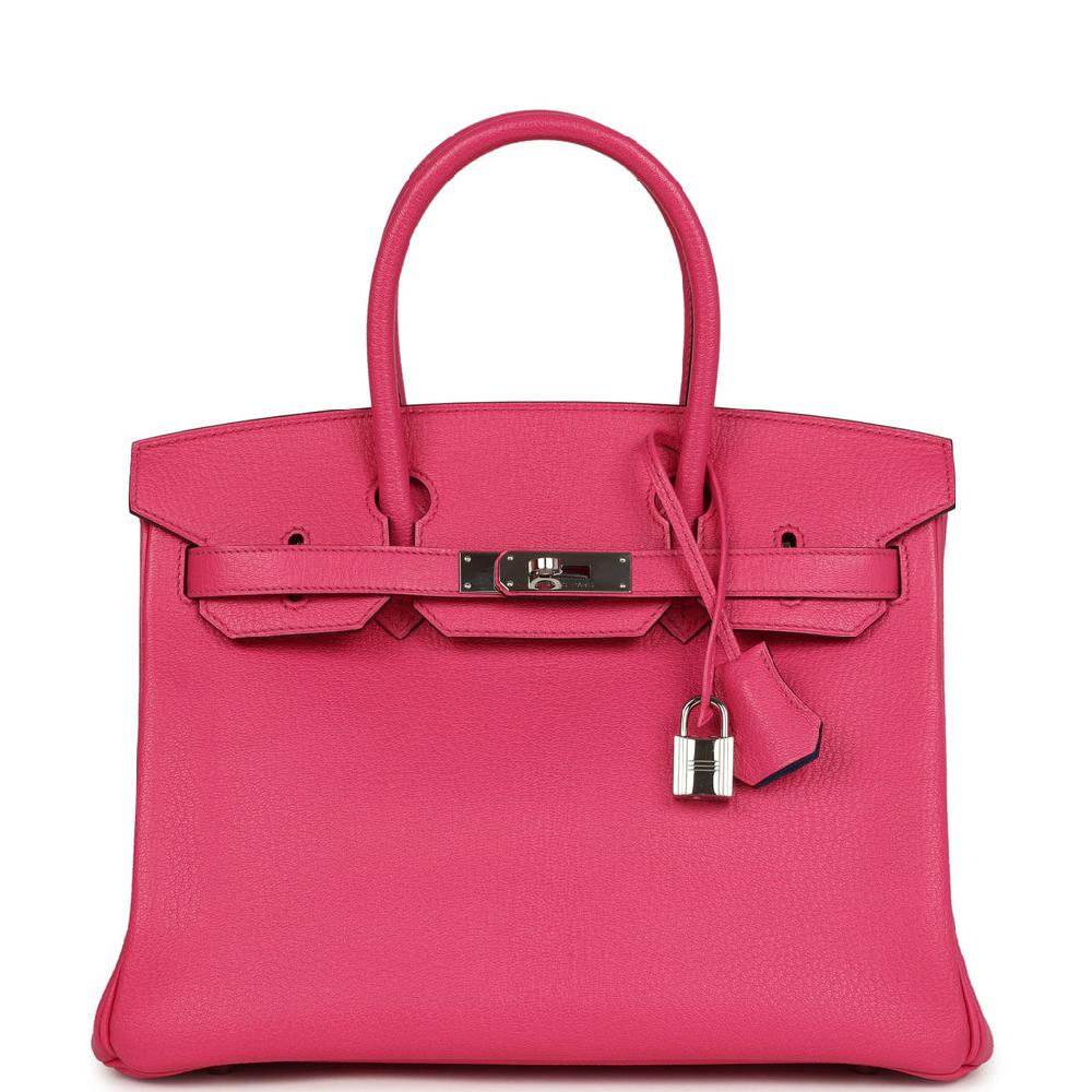 Pre-owned Hermes Special Order (HSS) Birkin 30 Rose Tyrien Chevre Mysore Palladium Hardware
