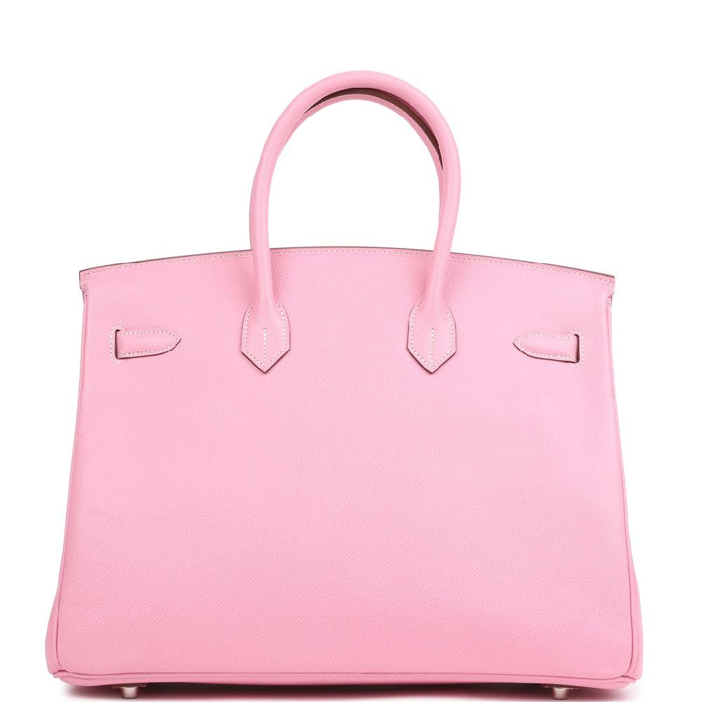 Pre-owned Hermes Special Order (HSS) Birkin 35 Bubblegum Epsom Palladium Hardware