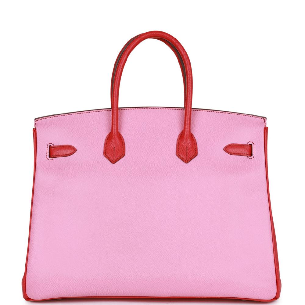 Pre-owned Hermes Special Order (HSS) Birkin 35 Bubblegum And Bougainvillea Epsom Palladium Hardware