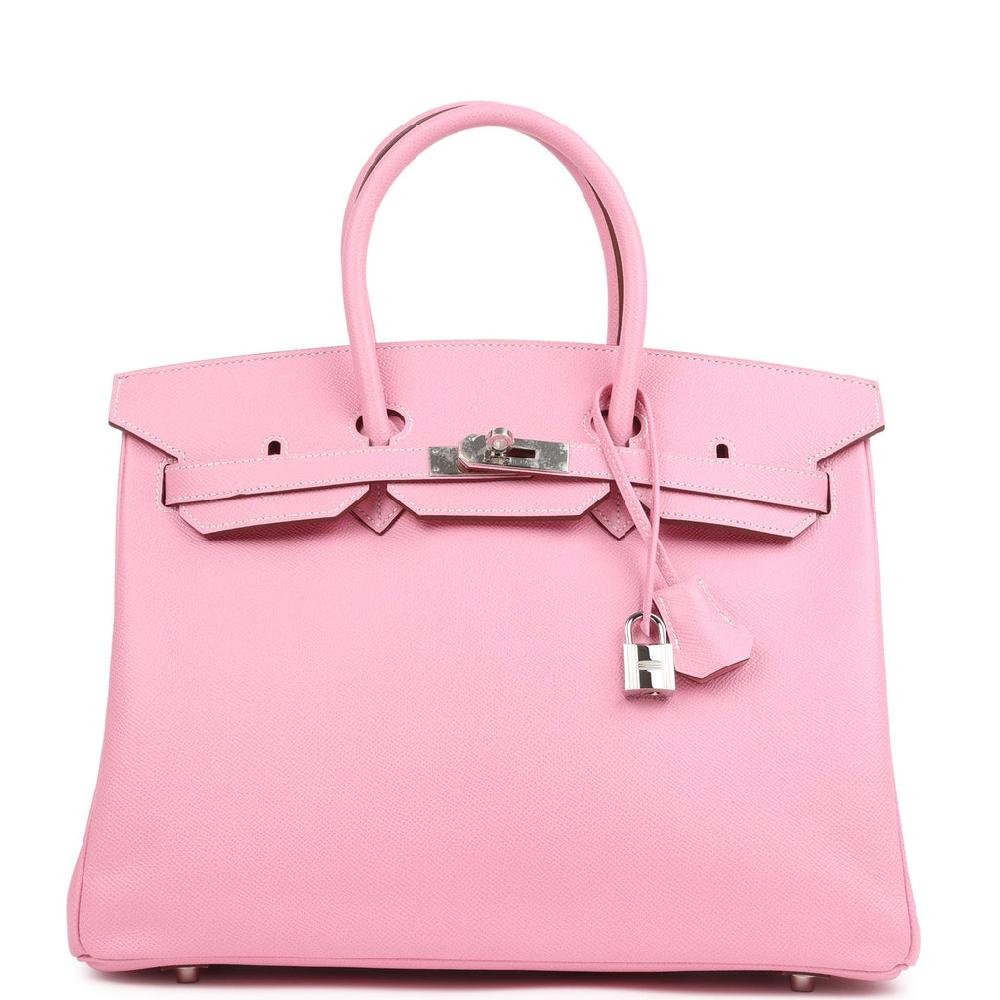 Pre-owned Hermes Special Order (HSS) Birkin 35 Bubblegum Epsom Palladium Hardware