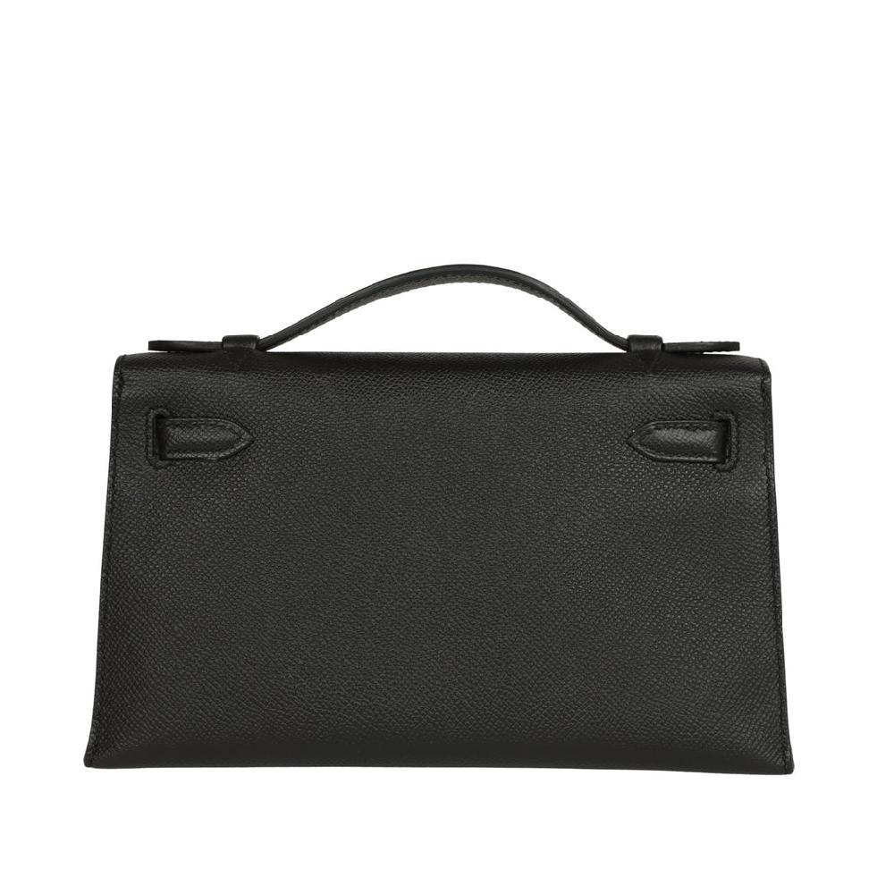 Pre-owned Hermes Special Order (HSS) Kelly Pochette Black Epsom Gold Hardware