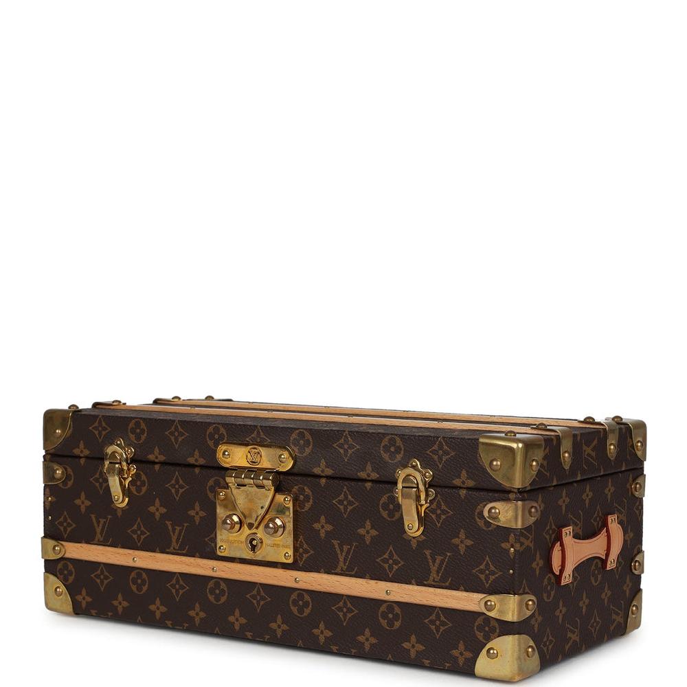 Pre-owned Louis Vuitton Malle Fleurs Trunk Brown Monogram Brass Hardware