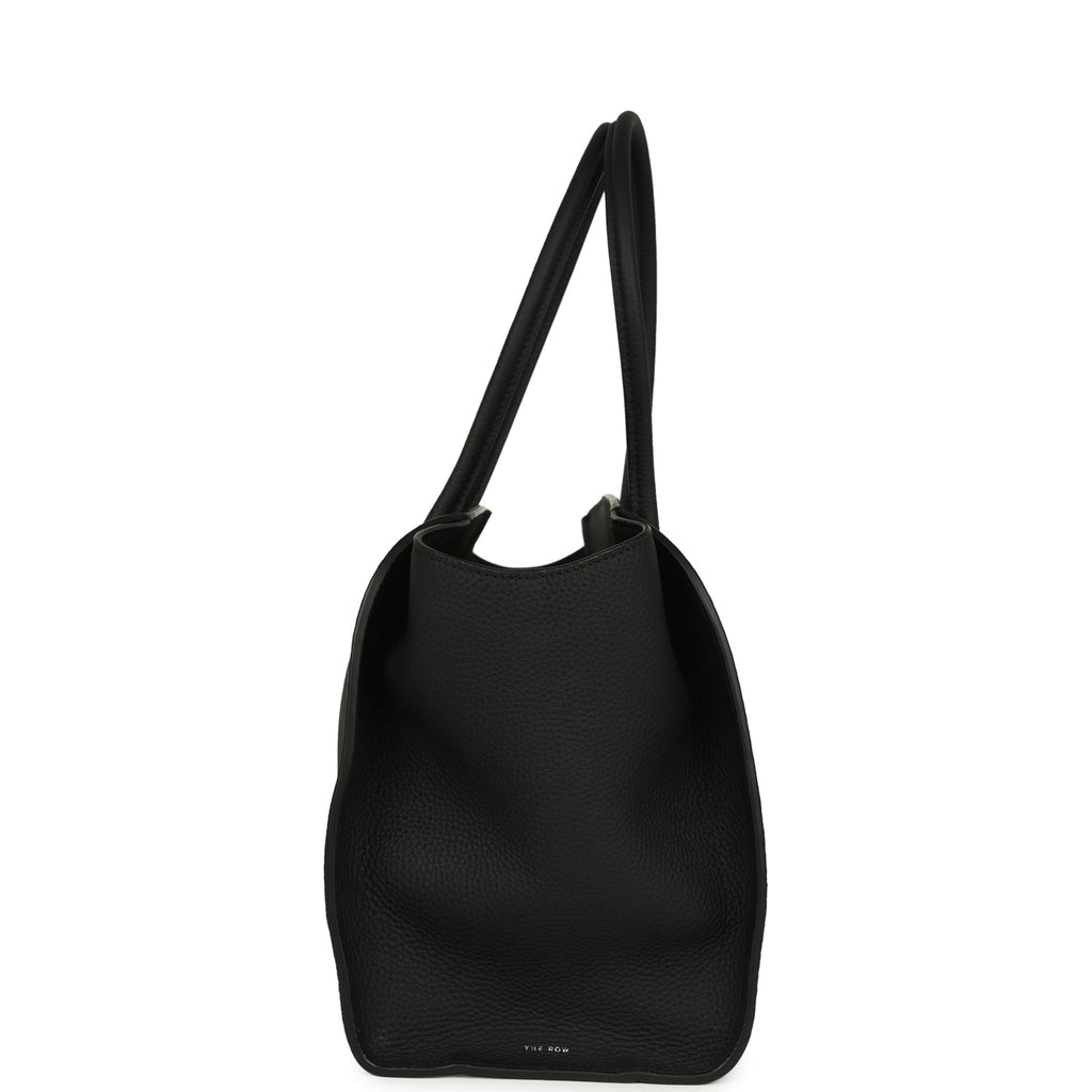 The Row Marlo 14 Tote Bag Black Calfskin Silver Hardware
