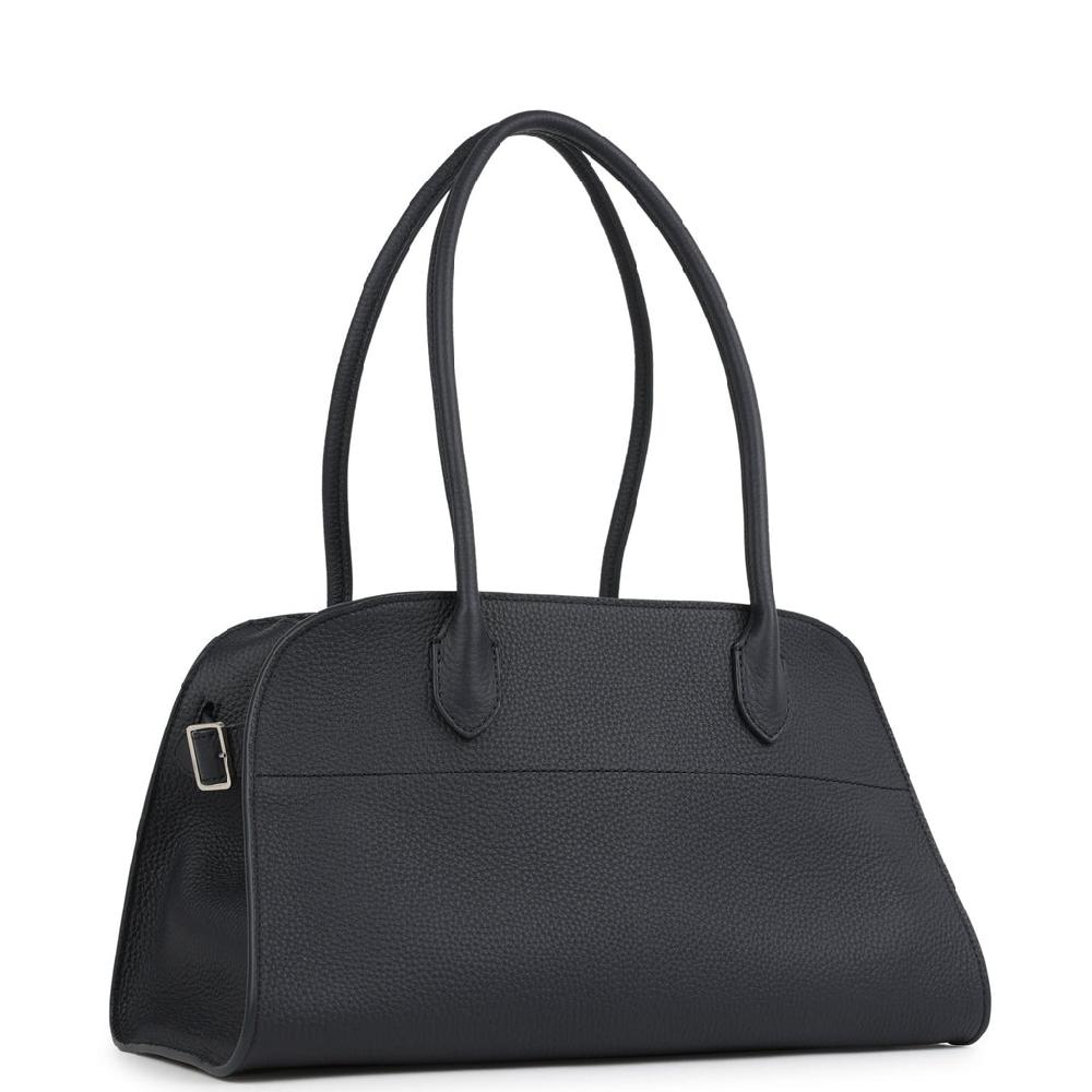 The Row Shoulder Margaux 12 Marine Calfskin Silver Hardware